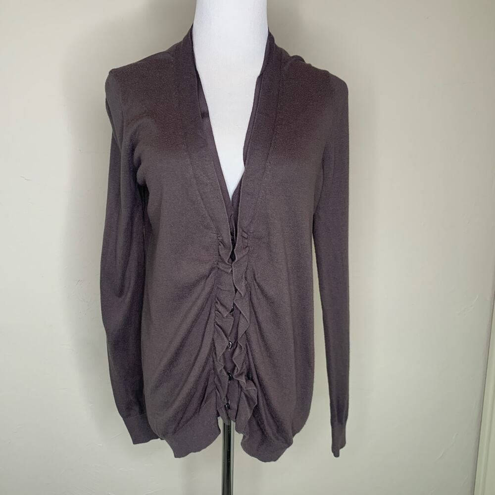 Loft Brown Button Front Cardigan Sz Medium